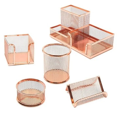 Paper Junkie Rose Gold Desk Organizer Set For Home And Office Supplies, Accessories With Pen, Pencil, Business Card, Note, And Clip Holders 9 Paper Junkie Rose Gold Desk Organizer Set For Home And Office Supplies, Accessories With Pen, Pencil, Business Card, Note, And Clip Holders - Image 7