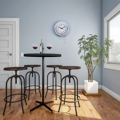 Hastings Home 14" Round Double Light Ring Analog Neon Wall Clock 6 Hastings Home 14" Round Double Light Ring Analog Neon Wall Clock - Image 4