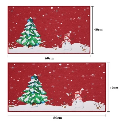 Trinity Snow Man Christmas Tree Xmas Welcome Doormat 4 Trinity Snow Man Christmas Tree Xmas Welcome Doormat - Image 2