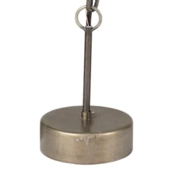 Metal Chandelier With Draped Wood Beads Light Beige - Storied Home