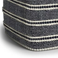 Anika Square Woven PET Polyester Pouf Navy/White - WyndenHall -Home Decor Shop GUEST 5f0b0a77 563e 4e94 b049 eb2d50ead577
