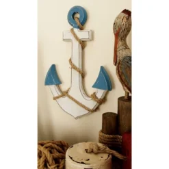 Wooden Anchor Wall Decor With Twisted Rope White - Olivia & May -Home Decor Shop GUEST 5ff0e869 c205 4d77 a20c 133a86f3dc78