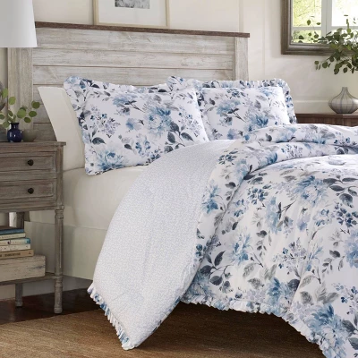 Laura Ashley Chloe Duvet Cover Set Blue 5 Laura Ashley Chloe Duvet Cover Set Blue - Image 3