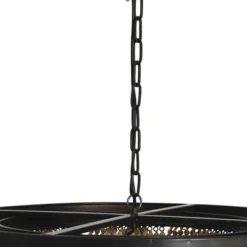 Metal Chandelier With Draped Wood Beads Light Beige - Storied Home -Home Decor Shop GUEST 605cba00 c26f 4fe8 be22 6e6a27764b4a