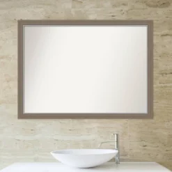 41" X 30" Non-Beveled Eva Narrow Bathroom Wall Mirror Brown - Amanti Art -Home Decor Shop GUEST 6155a2aa f349 4d85 86ad f457b2a1d0f6