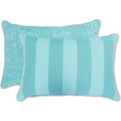 Pillow Perfect - 2pc Indoor Outdoor Throw Pillows Maven Blue