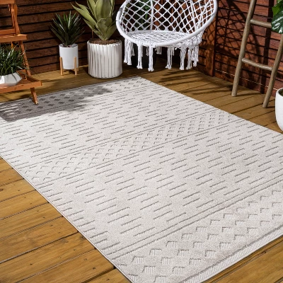 Xlendi High-Low Pile Moroccan Geometric Indoor/Outdoor Area Rug - JONATHAN Y 7 Xlendi High-Low Pile Moroccan Geometric Indoor/Outdoor Area Rug - JONATHAN Y - Image 5