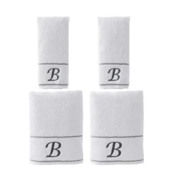 4pc Monogram Bath/Hand Towel Set White - SKL Home -Home Decor Shop GUEST 62ba0aa0 ece7 476a 8bf0 6e977b33cab6