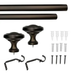 72"-144" Decorative Drapery Curtain Rod With Knob Finials Oil Rubbed Bronze - Lumi Home Furnishings -Home Decor Shop GUEST 62bc7ffc 6880 4505 81d6 b4445429a963 1