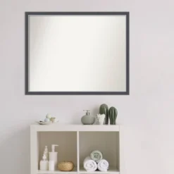 30" X 24" Non-Beveled Eva Thin Bathroom Wall Mirror Black - Amanti Art 15 30" X 24" Non-Beveled Eva Thin Bathroom Wall Mirror Black - Amanti Art -Home Decor Shop GUEST 63152932 db07 4f26 a97e 394a37a428fd