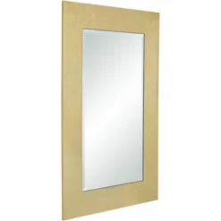 Noble Park Jeneva Rectangular Vanity Wall Mirror Modern Beveled Shiny Gold Leaf Wood Frame 27" Wide For Bathroom Bedroom Living Room Home Office House -Home Decor Shop GUEST 63241d80 5715 4217 8ab7 135f7b3544b9