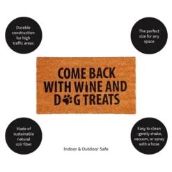Evergreen Come Back With Wine And Dog Treats Indoor Outdoor Doormat 1'4"x2'4" Brown -Home Decor Shop GUEST 635990da 2e1f 463c bf13 079caf642b98