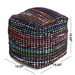 Cube Madrid Boho Handcrafted Fabric Pouf Black - Christopher Knight Home 13 Cube Madrid Boho Handcrafted Fabric Pouf Black - Christopher Knight Home -Home Decor Shop GUEST 63dc5aee 8fa8 4963 9d92 e86d8eb68722