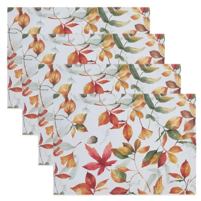 Saro Lifestyle Fall Leaf Placemat, 14"x20" Oblong, Multi (Set Of 4) 4 Saro Lifestyle Fall Leaf Placemat, 14"x20" Oblong, Multi (Set Of 4) - Image 2
