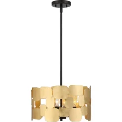 Possini Euro Design Stella Black Pendant Chandelier 15" Wide Modern Gold Leaf Drum Shade 4-Light Fixture For Dining Room House Foyer Kitchen Island 14 Possini Euro Design Stella Black Pendant Chandelier 15" Wide Modern Gold Leaf Drum Shade 4-Light Fixture For Dining Room House Foyer Kitchen Island -Home Decor Shop GUEST 64aec024 0b00 4524 a846 91d64ceb6afe