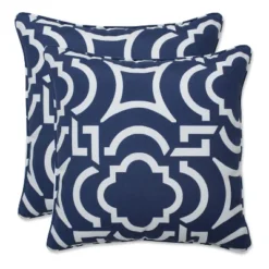 Carmody 2pc Outdoor Throw Pillows Navy - Pillow Perfect -Home Decor Shop GUEST 65036bd7 55bf 4a80 92db 59b4d7cbabdd