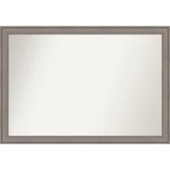 Greywash Non-Beveled Wood Bathroom Wall Mirror -Home Decor Shop GUEST 655cb25b d6f6 4033 bb94 2aa403f647e6