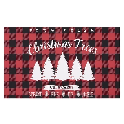Trinity Plaid White Christmas Tree Non-Slip Decorative Doormat 3 Trinity Plaid White Christmas Tree Non-Slip Decorative Doormat