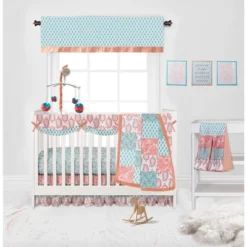 Bacati - Sophia Paisley Aqua/Coral Window Valance -Home Decor Shop GUEST 6791cd00 a551 42a2 97eb cf1b2741134f