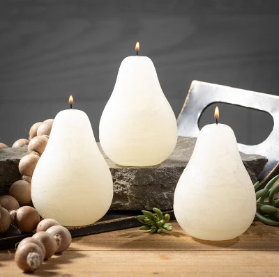 Melon White Pear Candles - Set Of 3 4 Melon White Pear Candles - Set Of 3 - Image 2