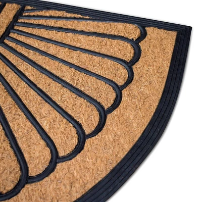 BirdRock Home 24 X 36 Half Round Doormat - Tan, Black 3 BirdRock Home 24 X 36 Half Round Doormat - Tan, Black