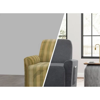 4pc Chenille Stretch Recliner Slipcover - Zenna Home 4 4pc Chenille Stretch Recliner Slipcover - Zenna Home - Image 2