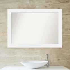 41" X 29" Non-Beveled Corvino Wood Bathroom Wall Mirror White - Amanti Art -Home Decor Shop GUEST 68f71a97 6a85 4947 a9fd 1423d7aff4de
