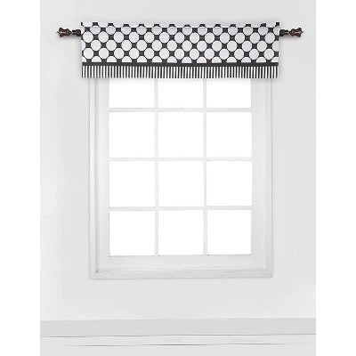 Bacati - Dots/Pin Stripes Black/White Window Valance 6 Bacati - Dots/Pin Stripes Black/White Window Valance - Image 4