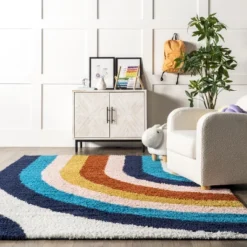 NuLOOM Ela Half Rainbow Shag Area Rug -Home Decor Shop GUEST 699514cf e79a 4970 8c8d 91d775ed9007