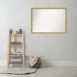 40" X 29" Non-Beveled Grace Narrow Bathroom Wall Mirror Brushed Gold - Amanti Art -Home Decor Shop GUEST 69b4fc90 e3ae 48b7 b8b6 96373a86f913