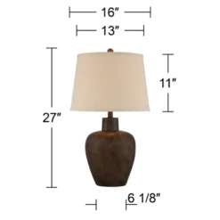 Regency Hill Glenn Rustic Farmhouse Table Lamps 27" Tall Set Of 2 Dark Terra Cotta Tapered Fabric Drum For Bedroom Living Room Bedside Nightstand Home 13 Regency Hill Glenn Rustic Farmhouse Table Lamps 27" Tall Set Of 2 Dark Terra Cotta Tapered Fabric Drum For Bedroom Living Room Bedside Nightstand Home -Home Decor Shop GUEST 6a2b4f76 7b1e 442b a24d b6e6ebcd317f