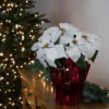Northlight 14.5" White Artificial Christmas Poinsettia With Red Wrapped Base -Home Decor Shop GUEST 6a314d45 7b06 40cf b09c 3d6bc3dbd5e3