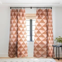 June Journal Triangular Lines In Terracotta Single Panel Sheer Window Curtain - Deny Designs -Home Decor Shop GUEST 6a918534 6316 477e 9831 10cc1ff608bf