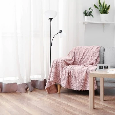 71.5" Traditional 2 Light Mother Daughter Metal Floor Lamp With Torchiere And Reading Light Black - Creekwood Home 5 71.5" Traditional 2 Light Mother Daughter Metal Floor Lamp With Torchiere And Reading Light Black - Creekwood Home - Image 3