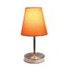 10.5" Petite Metal Stick Bedside Table Desk Lamp In Sand Nickel With Fabric Shade Orange - Creekwood Home -Home Decor Shop GUEST 6fabe3c9 f9a0 4d13 88d0 618b13f58e07
