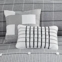 Madison Park 5pc Oakdale Faux Linen Jacquard Comforter Set Gray -Home Decor Shop GUEST 70414206 8569 4c2c b507 0daaf78bfd83