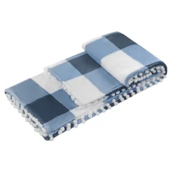 PiccoCasa Flannel Pom-Pom Tartan Checkered Fleece Throw Blanket 1Pc -Home Decor Shop GUEST 70df7bc1 b92b 4f03 8209 9c879cb19b39