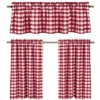 GoodGram Candy Apple Red & White Country Checkered Plaid Kitchen Tier Curtain Valance Set - 58 In. W X 36 In. L -Home Decor Shop GUEST 72837e7a 208f 49fe 8a92 f18806825184