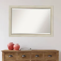 40" X 28" Beveled Parthenon Cream Wood Wall Mirror - Amanti Art -Home Decor Shop GUEST 72913a97 ca83 4ebe 8b91 e6ec42b0c513