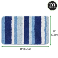 MDesign Soft Striped Microfiber Non-Slip Spa Mat, 34" X 21", 2 Pack -Home Decor Shop GUEST 737b540f 2f7e 4718 81e5 075e657ce6c0