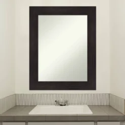 24" X 30" Non-Beveled Furniture Bathroom Wall Mirror Espresso Brown - Amanti Art -Home Decor Shop GUEST 7536e3a6 983c 4f77 844a bdc026c4f794