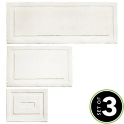 MDesign Microfiber Polyester Bathroom Spa Mat Rugs/Runner, Set Of 3