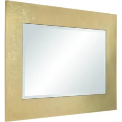Noble Park Jeneva Rectangular Vanity Wall Mirror Modern Beveled Shiny Gold Leaf Wood Frame 27" Wide For Bathroom Bedroom Living Room Home Office House -Home Decor Shop GUEST 779b5327 4fe7 4071 a9ca da76c3d029c9
