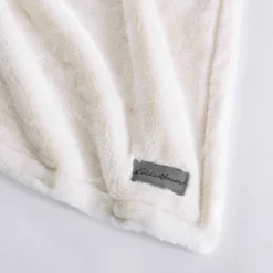 50"x60" Faux Fur Solid Reversible Throw Blanket Natural - Eddie Bauer
