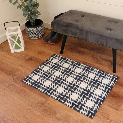 2'x3' ColorStar Hook Knit Door Mat Navy - Bungalow Flooring 4 2'x3' ColorStar Hook Knit Door Mat Navy - Bungalow Flooring - Image 2