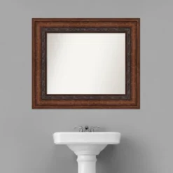 38" X 32" Non-Beveled Decorative Bathroom Wall Mirror Bronze - Amanti Art -Home Decor Shop GUEST 796382e7 02e9 469d bb5e ad40a8867e22