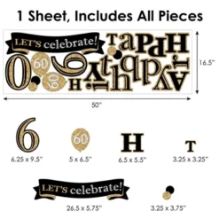 Big Dot Of Happiness Adult 60th Birthday - Gold - Peel And Stick Birthday Party Decoration - Wall Decals Backdrop -Home Decor Shop GUEST 7b26df76 9a6f 43d6 8be0 2272add06d3c
