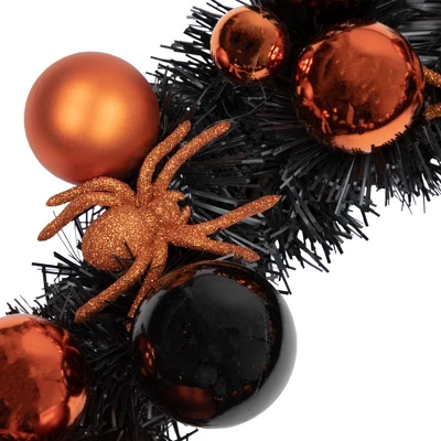 Northlight Orange Spiders And Ornaments Halloween Wreath, 18-Inch, Unlit 4 Northlight Orange Spiders And Ornaments Halloween Wreath, 18-Inch, Unlit - Image 2