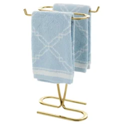 MDesign Metal Hand Towel Holder Stand For Countertop - 2 Pack - Soft Brass -Home Decor Shop GUEST 7e97f662 2020 47ea a1aa ecb765175c53