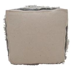 Saro Lifestyle Textured Handwoven Pouf, 20"x20"x14" Square, Grey